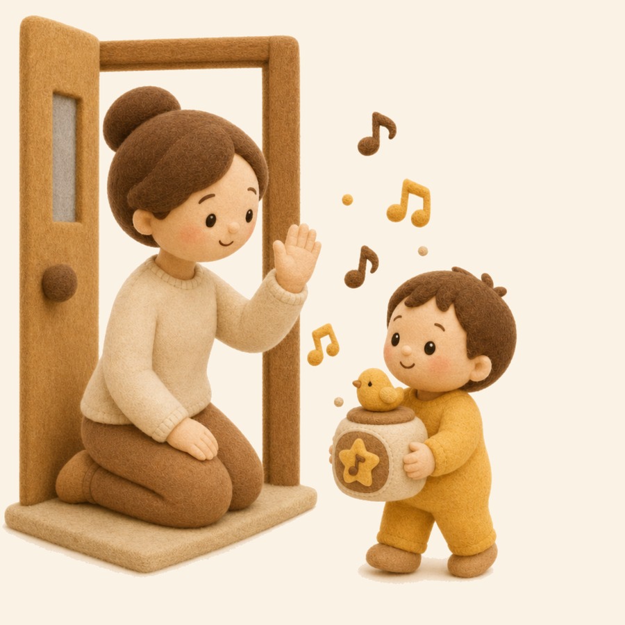 Despedida suave en la guardería con canción de apego