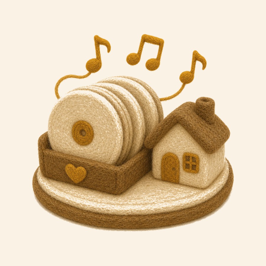 Colección musical de fieltro como banda sonora familiar