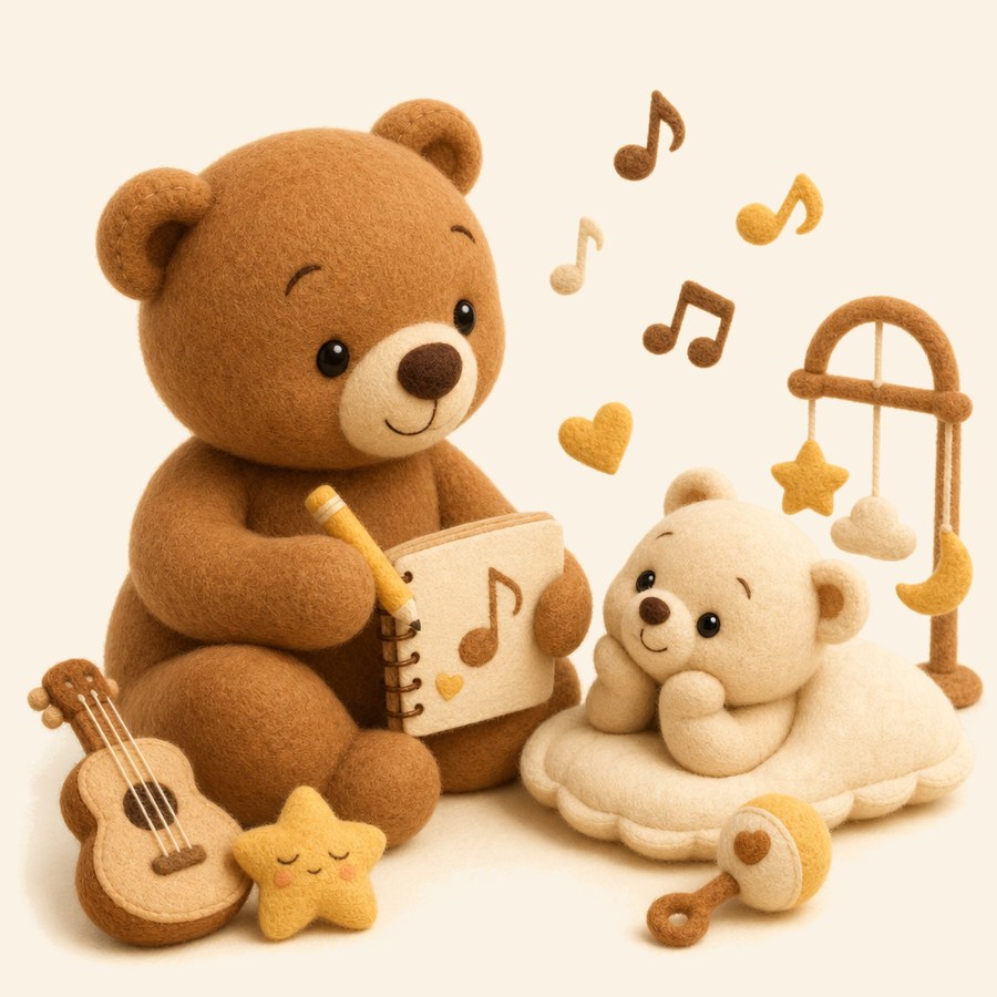 Padre o madre creando una canción personalizada para su bebé