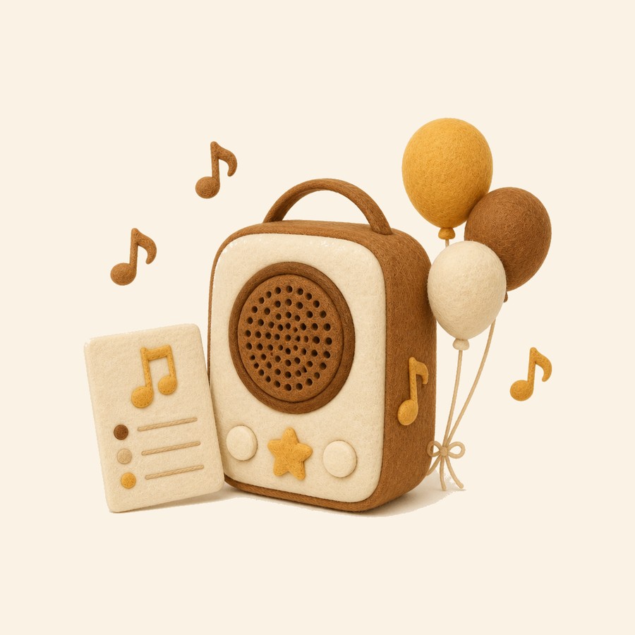 Parlante y playlist de música infantil para fiestas