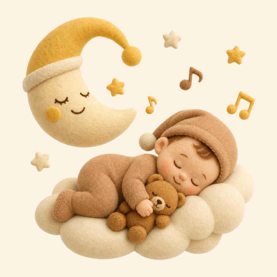 Bebé dormido con luna y canciones efectivas para dormir
