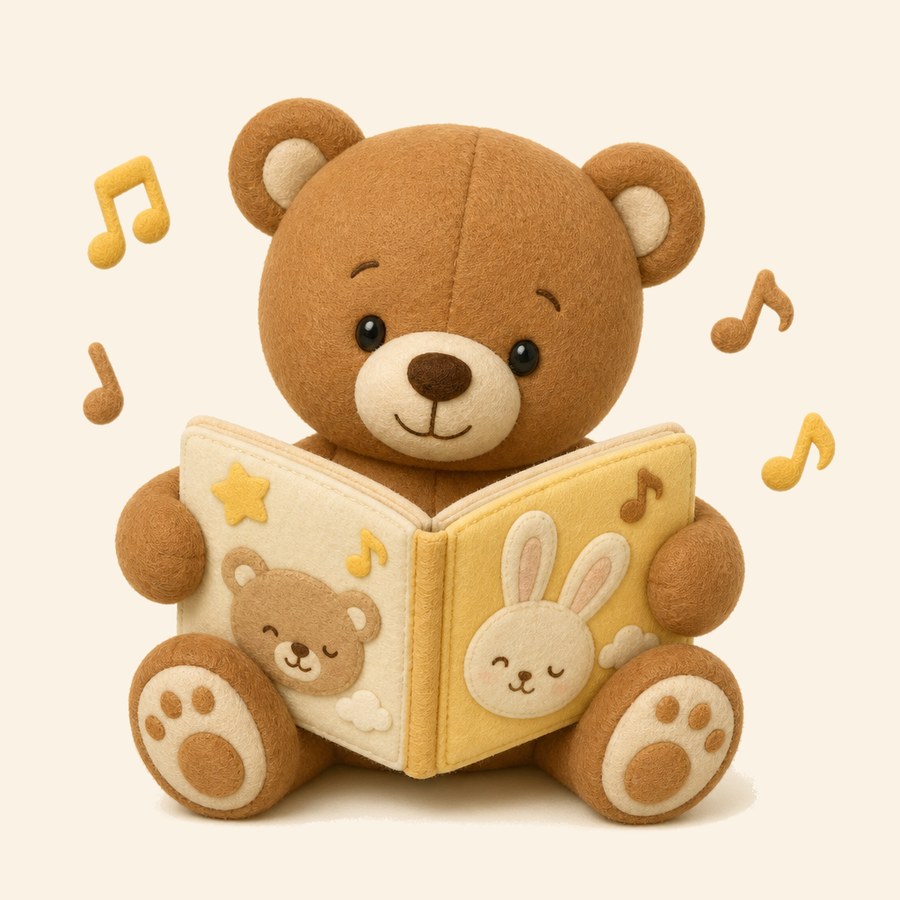 Osito con un libro de canciones bilingüe