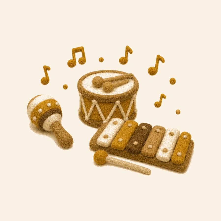 Instrumentos de fieltro suaves para estimulación musical